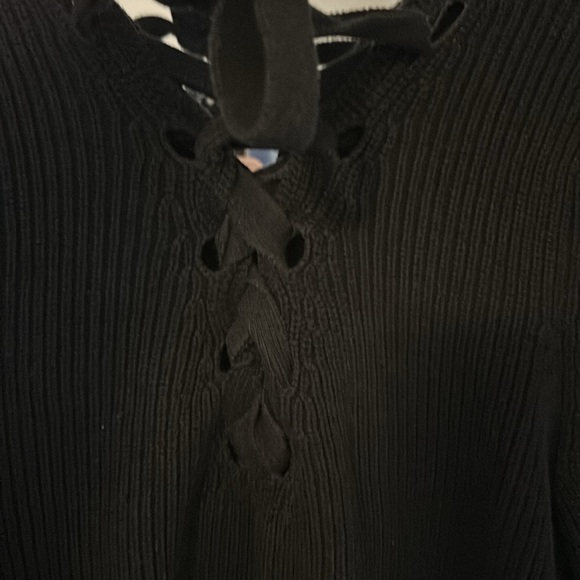 Loft black knit sweater with tie in the back size medium! - Picture 4 of 6